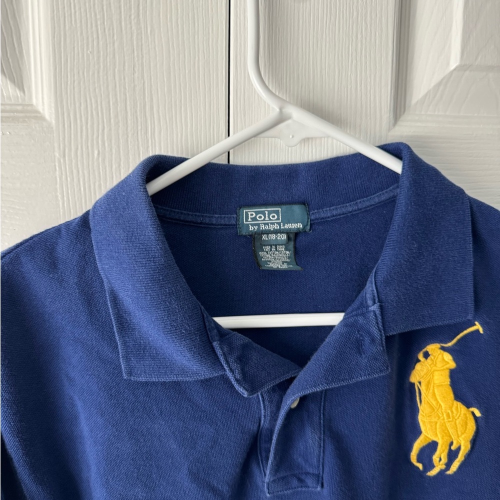 Sold Polo by Ralph Lauren Navy Shirt with Yellow Emblem - Picture 2 of 4